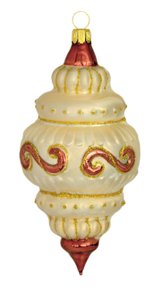 Ornamentenform, Sortiment Blume mit Kerze, 1-fach Eislack beige