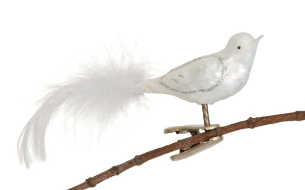 kleiner Vogel, Sortiment Kugelkerze, 4-fach Eislack weiß