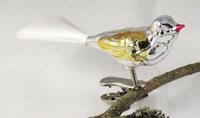 kleiner Vogel, silber Nr. 255/1, Flügel glanz gold