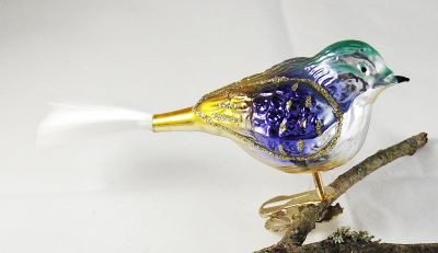 dicker Vogel Nr. 367, grün, blau, gold