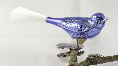 kleiner Vogel, Flügel eingerahmt Nr. 306/12, glanz kobaltblau, Glasfaser
