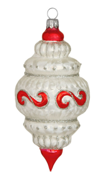 Ornamentenform, Sortiment Waffelmuster, 1-fach Eislack weiß, roter Klarlack