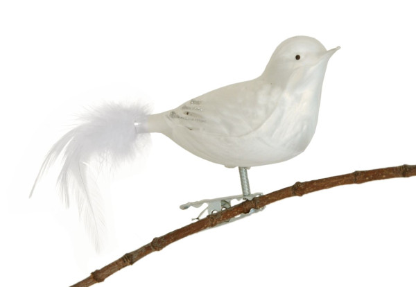 mittlerer Vogel, Sortiment Kugelkerze, 3-fach Eislack weiß