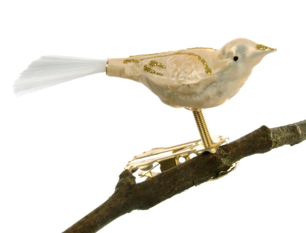 Mini-Vogel, Glasfaserschwanz Nr. 257/7 Eislack champagner