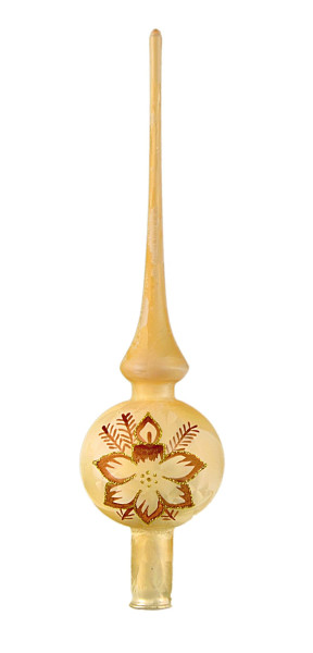 7 cm Spitze, Sortiment Blume mit Kerze, 1-fach Eislack beige