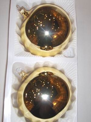 10 cm Kugel, Sortiment uni, 2-fach glanz hellgold