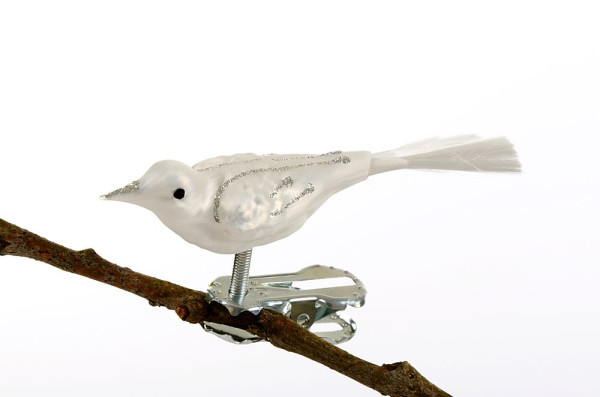 Mini-Vogel, Glasfaserschwanz Nr. 257/2 Eislack weiß