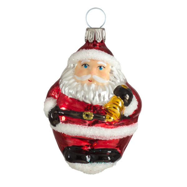 kleiner dicker Weihnachtsmann mit Glocke