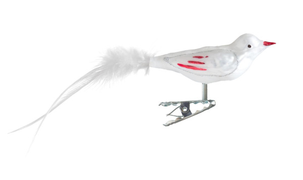 kleiner Vogel, Sortiment Waffelmuster, 4-fach Eislack weiß, roter Klarlack